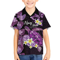 Personalised Aloha Hawaii Kauai Island Family Matching Puletasi and Hawaiian Shirt Garden Isle Map Sea Turtle Plumeria