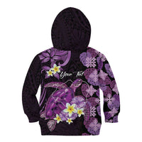 Personalised Aloha Hawaii Kauai Island Kid Hoodie Garden Isle Map Sea Turtle Plumeria