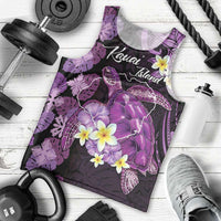 Personalised Aloha Hawaii Kauai Island Men Tank Top Garden Isle Map Sea Turtle Plumeria