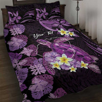 Personalised Aloha Hawaii Kauai Island Quilt Bed Set Garden Isle Map Sea Turtle Plumeria