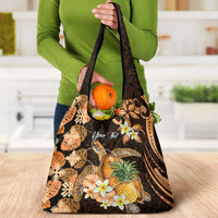 Personalised Aloha Hawaii Lanai Island Grocery Bag Pineapple Isle Map Sea Turtle Plumeria