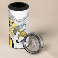 Personalised Aloha Hawaii Niihau Island 4 in 1 Can Cooler Tumbler Forbidden Isle Map Shell Lei