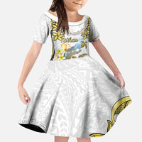 Personalised Aloha Hawaii Niihau Island Family Matching Mermaid Dress and Hawaiian Shirt Forbidden Isle Map Shell Lei