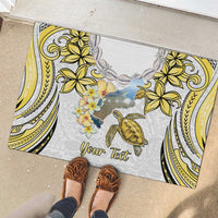 Personalised Aloha Hawaii Niihau Island Rubber Doormat Forbidden Isle Map Shell Lei