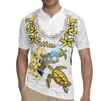 Personalised Aloha Hawaii Niihau Island Rugby Jersey Forbidden Isle Map Shell Lei