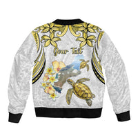 Personalised Aloha Hawaii Niihau Island Sleeve Zip Bomber Jacket Forbidden Isle Map Shell Lei