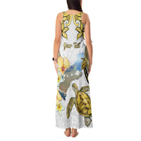 Personalised Aloha Hawaii Niihau Island Tank Maxi Dress Forbidden Isle Map Shell Lei