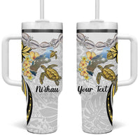 Personalised Aloha Hawaii Niihau Island Tumbler With Handle Forbidden Isle Map Shell Lei