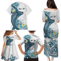 Personalised Aloha Hawaii Kahoolawe Island Family Matching Puletasi and Hawaiian Shirt Target Isle Map With Humpback Whale