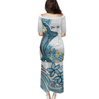 Personalised Aloha Hawaii Kahoolawe Island Family Matching Puletasi and Hawaiian Shirt Target Isle Map With Humpback Whale