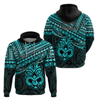 Matariki New Zealand Hoodie Maori New Year Tiki Turquoise Version LT14 - Polynesian Pride