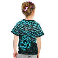 Matariki New Zealand Kid T Shirt Maori New Year Tiki Turquoise Version LT14 - Polynesian Pride
