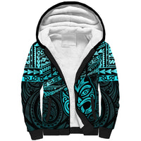 Personalised Matariki New Zealand Sherpa Hoodie Maori New Year Tiki Turquoise Version LT14 Unisex Turquoise - Polynesian Pride