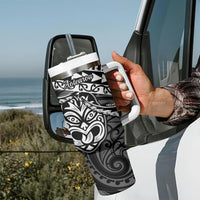 Matariki New Zealand Tumbler With Handle Maori New Year Tiki Black Version