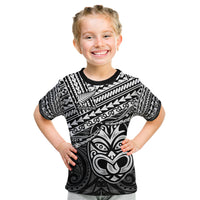 Personalised Matariki New Zealand Kid T Shirt Maori New Year Tiki Black Version LT14 Black - Polynesian Pride