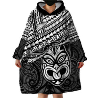 Personalised Matariki New Zealand Wearable Blanket Hoodie Maori New Year Tiki Black Version LT14