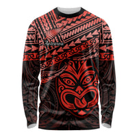 Personalised Matariki New Zealand Long Sleeve Shirt Maori New Year Tiki Red Version LT14 Unisex Red - Polynesian Pride