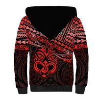 Personalised Matariki New Zealand Sherpa Hoodie Maori New Year Tiki Red Version LT14 - Polynesian Pride