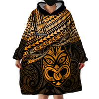 Matariki New Zealand Wearable Blanket Hoodie Maori New Year Tiki Gold Version LT14 - Polynesian Pride