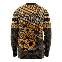 Personalised Matariki New Zealand Long Sleeve Shirt Maori New Year Tiki Gold Version LT14 - Polynesian Pride