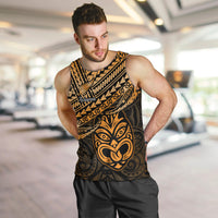Personalised Matariki New Zealand Men Tank Top Maori New Year Tiki Gold Version LT14 Gold - Polynesian Pride