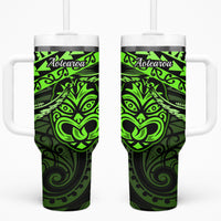 Matariki New Zealand Tumbler With Handle Maori New Year Tiki Green Version