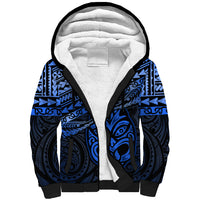 Personalised Matariki New Zealand Sherpa Hoodie Maori New Year Tiki Blue Version LT14 Unisex Blue - Polynesian Pride