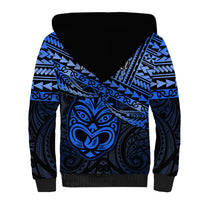 Personalised Matariki New Zealand Sherpa Hoodie Maori New Year Tiki Blue Version LT14