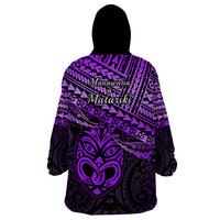 Matariki New Zealand Wearable Blanket Hoodie Maori New Year Tiki Purple Version LT14