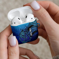 Personalised Polynesia Blue Marlin Fishing AirPods Case Marlin Anchor Tattoo Polynesian Pattern LT14 - Polynesian Pride