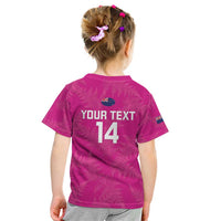 Custom New Zealand Silver Fern Rugby Kid T Shirt Go Aotearoa - Pink Version