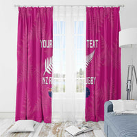 Custom New Zealand Silver Fern Rugby Window Curtain Go Aotearoa - Pink Version