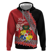 Personalised Tonga Language Week Hoodie Malo e Lelei Tongan Ngatu Pattern - Red LT14 Pullover Hoodie Red - Polynesian Pride