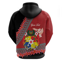 Personalised Tonga Language Week Hoodie Malo e Lelei Tongan Ngatu Pattern - Red LT14 - Polynesian Pride