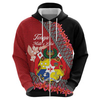 Personalised Tonga Language Week Hoodie Malo e Lelei Tongan Ngatu Pattern - Red LT14 - Polynesian Pride