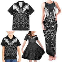 Kia Kaha Te Reo Maori Family Matching Tank Maxi Dress and Hawaiian Shirt Aotearoa Hei Tiki With Hongi LT14 - Polynesian Pride