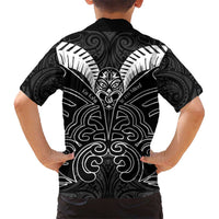 Kia Kaha Te Reo Maori Kid Hawaiian Shirt Aotearoa Hei Tiki With Hongi LT14 - Polynesian Pride
