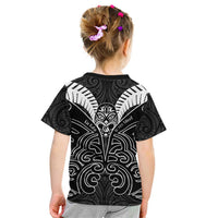 Kia Kaha Te Reo Maori Kid T Shirt Aotearoa Hei Tiki With Hongi LT14 - Polynesian Pride