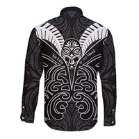 Kia Kaha Te Reo Maori Long Sleeve Button Shirt Aotearoa Hei Tiki With Hongi