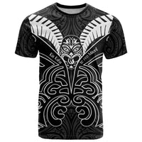 Kia Kaha Te Reo Maori T Shirt Aotearoa Hei Tiki With Hongi LT14 Black - Polynesian Pride