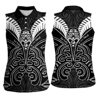 Kia Kaha Te Reo Maori Women Sleeveless Polo Shirt Aotearoa Hei Tiki With Hongi