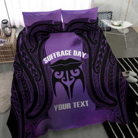 Personalised New Zealand Suffrage Day Bedding Set Maori Tattoo Galaxy Vibe - Polynesian Pride