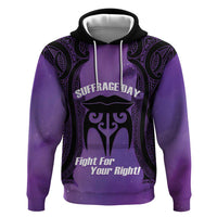 Personalised New Zealand Suffrage Day Zip Hoodie Maori Tattoo Galaxy Vibe - Polynesian Pride