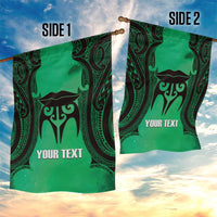 Personalised Moko Kauae New Zealand Garden Flag Maori Chin Tattoo Green LT14 - Polynesian Pride
