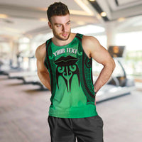 Personalised Moko Kauae New Zealand Men Tank Top Maori Chin Tattoo Green LT14 Green - Polynesian Pride