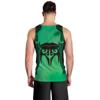 Personalised Moko Kauae New Zealand Men Tank Top Maori Chin Tattoo Green LT14 - Polynesian Pride
