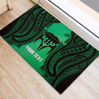 Personalised Moko Kauae New Zealand Rubber Doormat Maori Chin Tattoo Green LT14 - Polynesian Pride