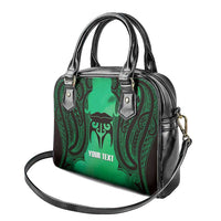 Personalised Moko Kauae New Zealand Shoulder Handbag Maori Chin Tattoo Green - Polynesian Pride