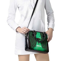 Personalised Moko Kauae New Zealand Shoulder Handbag Maori Chin Tattoo Green - Polynesian Pride