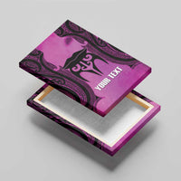 Personalised Moko Kauae New Zealand Canvas Wall Art Maori Chin Tattoo Pink - Polynesian Pride